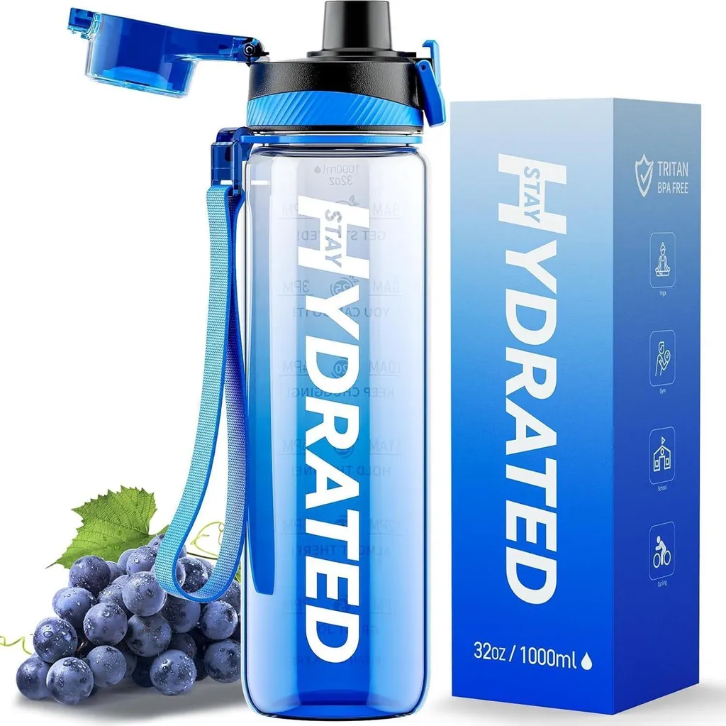 Borraccia 1L Tritan Blu per Ragazzi e Sport | Senza BPA Sicura