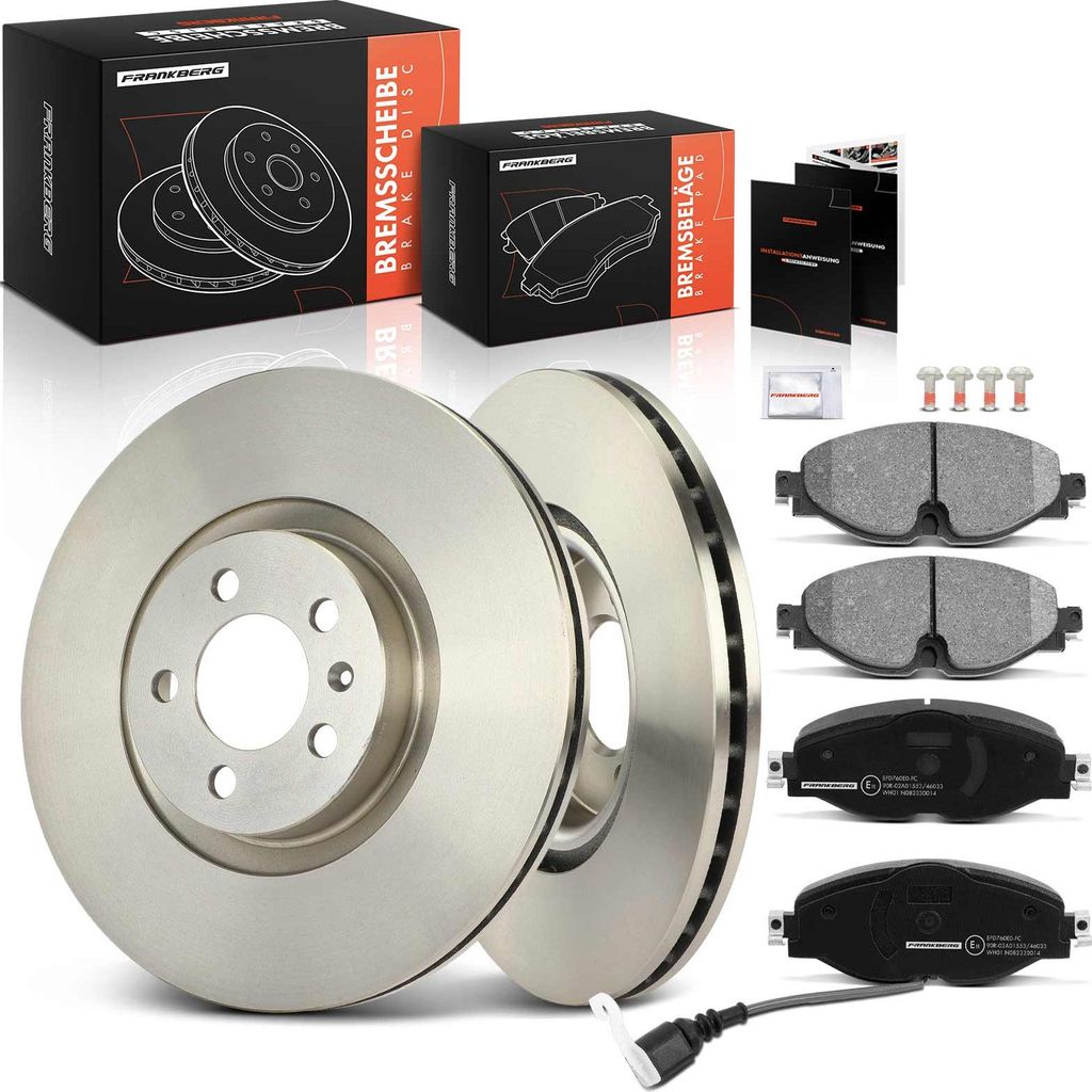 Frankberg 2x Bremsscheiben 4x Bremsbeläge Vorderachse für VW Polo AE1 AW1 BZ1 1.0L 1.5L 1.6L 2.0L Bj ab 2017