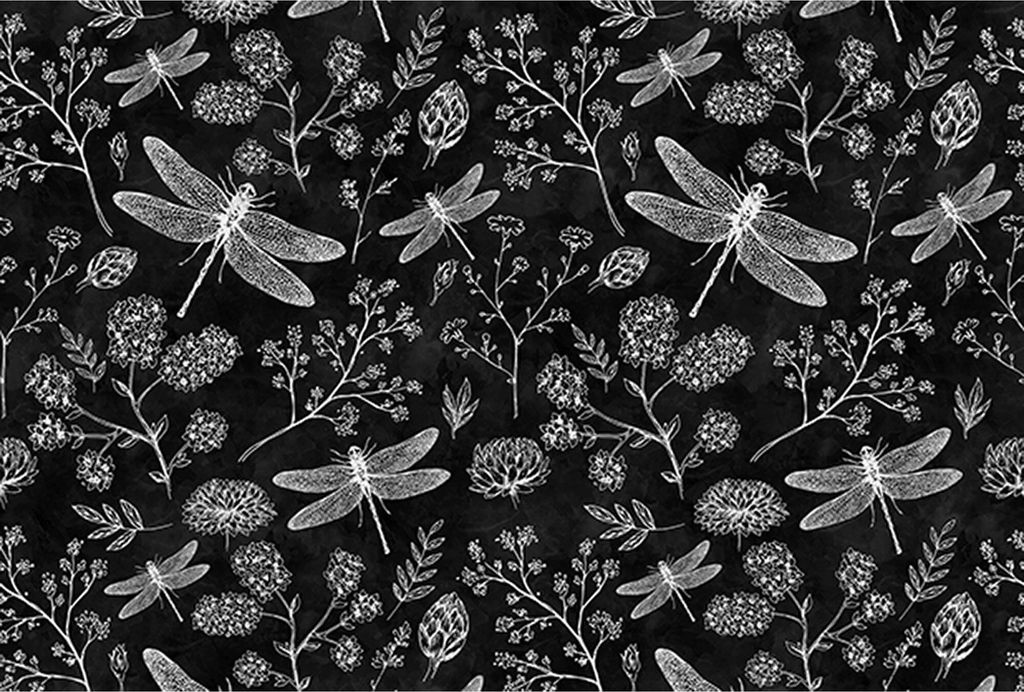 Tadessi Fototapete | Blumen | 4.00 m x 2.70 m | Weiß | Schwarz | Wandbild | Digitaldruck