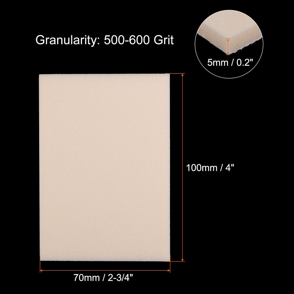 8 Stš¹ck Schleifschwamm 500-600 K?rnung Doppelseitiges Schleifpapier, 70X100mm Wiederverwendbares Nass- und Trockenschleifpad fš¹r Lackreparatu...