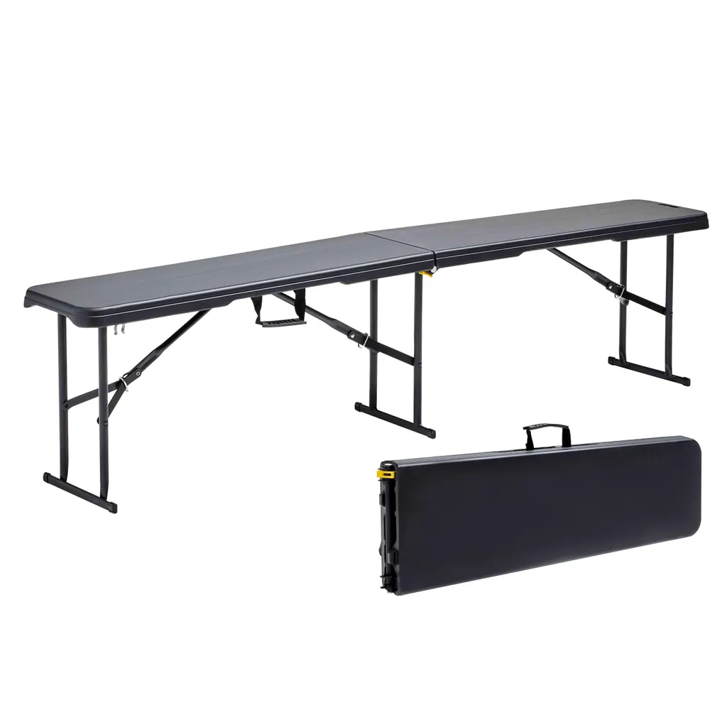 Ensemble repas pliable pour camping et jardin table 180cm avec bancs