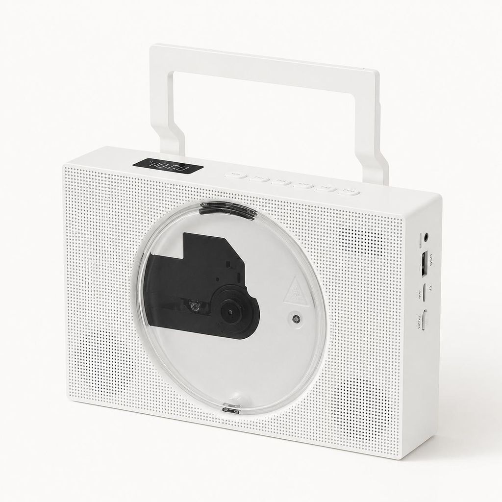 Tekoo Tragbarer CD-Player mit Bluetooth, Akku & FM-Radio Produktbild  KI-generiertes Bild