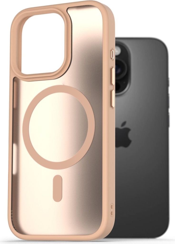 AlzaGuard Matte Hülle, kompatibel mit Magsafe für iPhone 16 Pro, sandgelb