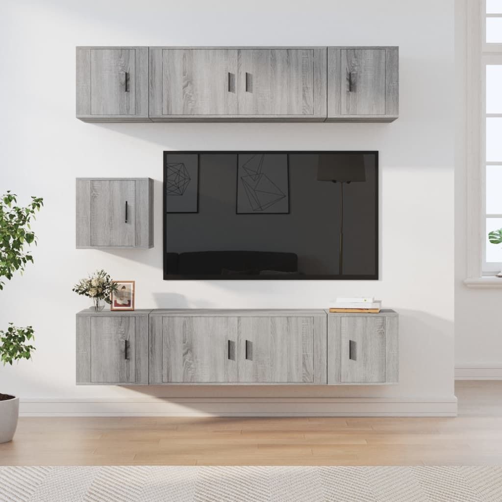 Maison Exclusive - 7-tlg. TV-Schrank-Set Grau Sonoma Holzwerkstoff
