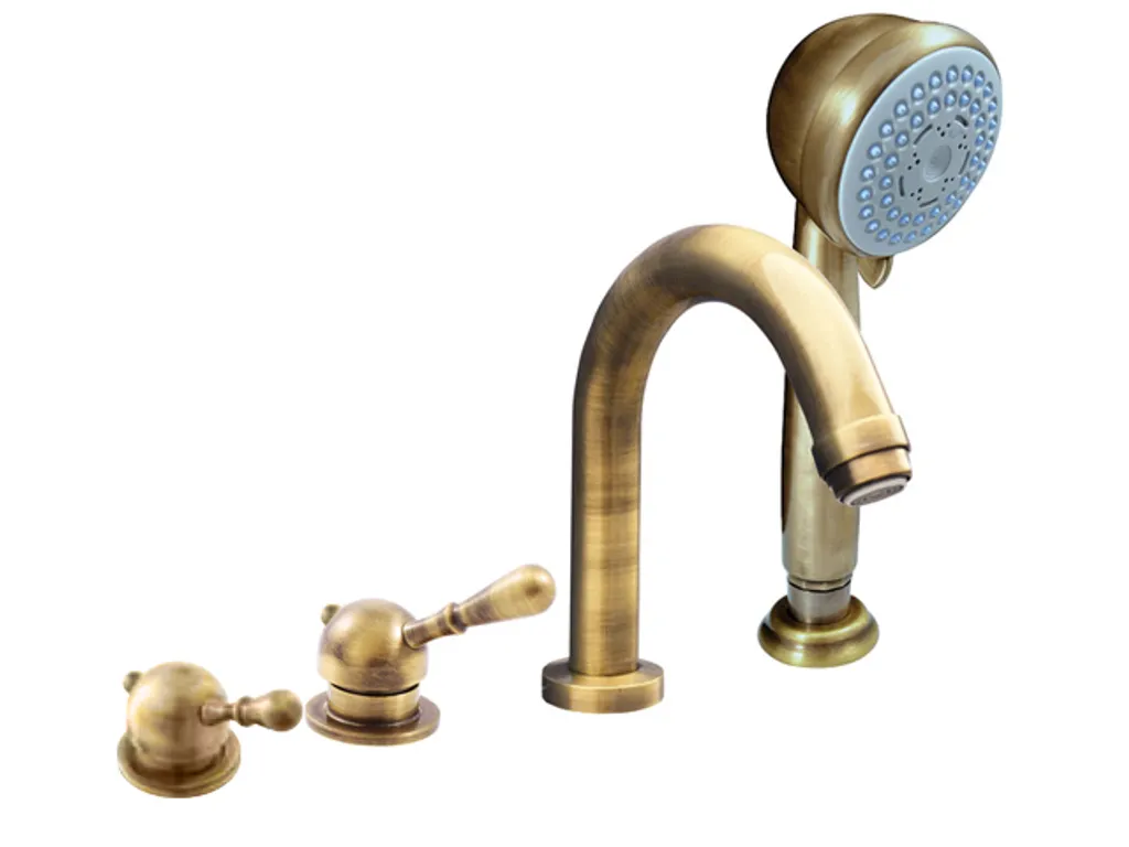 Mélangeur bain 4 trous LABE L462.0PSM en laiton vieilli RAV Slezák