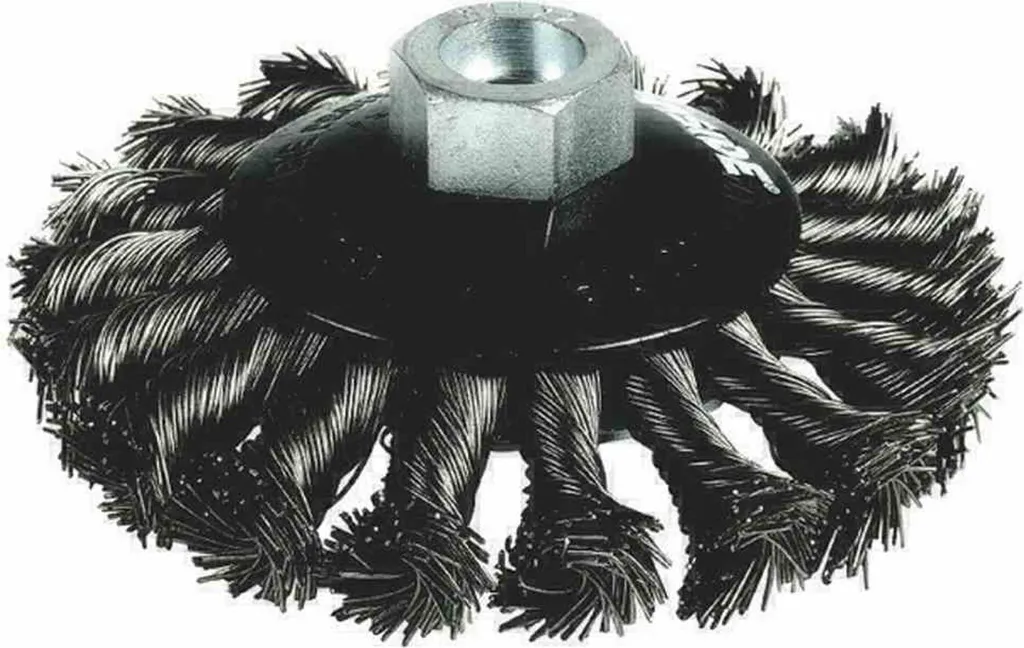 Brosse circulaire torsadée 125mm grise ultra robuste alésage 22,2 mm