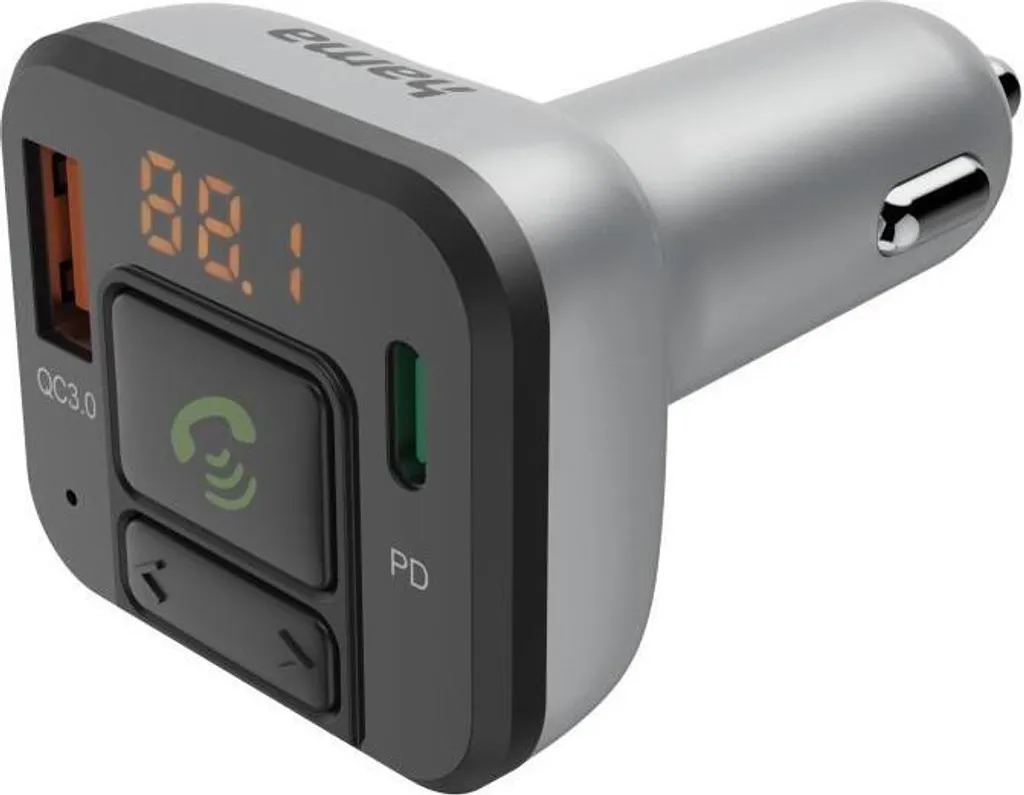 Hama Bluetooth FM Transmitter Car Kit con USB-C PD 18W e QC 3.0