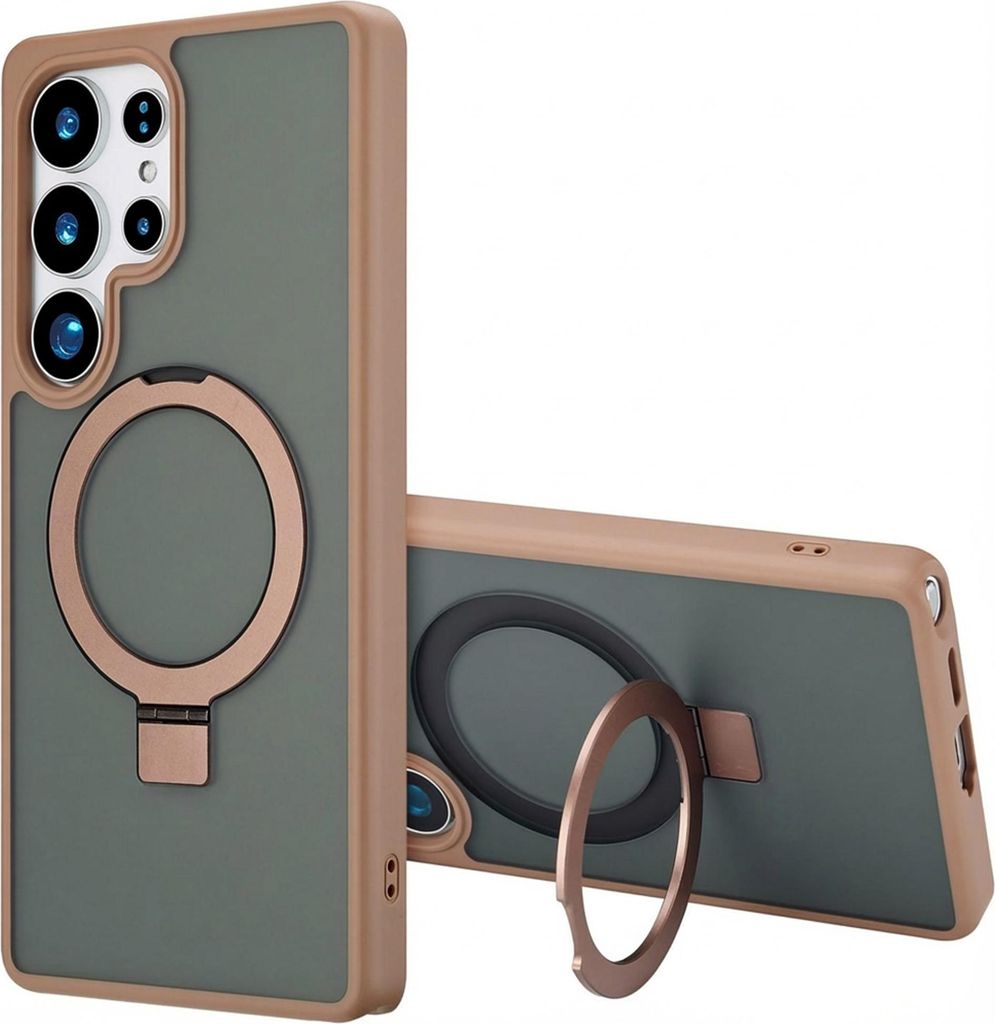 Accezz Ring Stand Backcover mit MagSafe Samsung Galaxy S25 Ultra - Braun