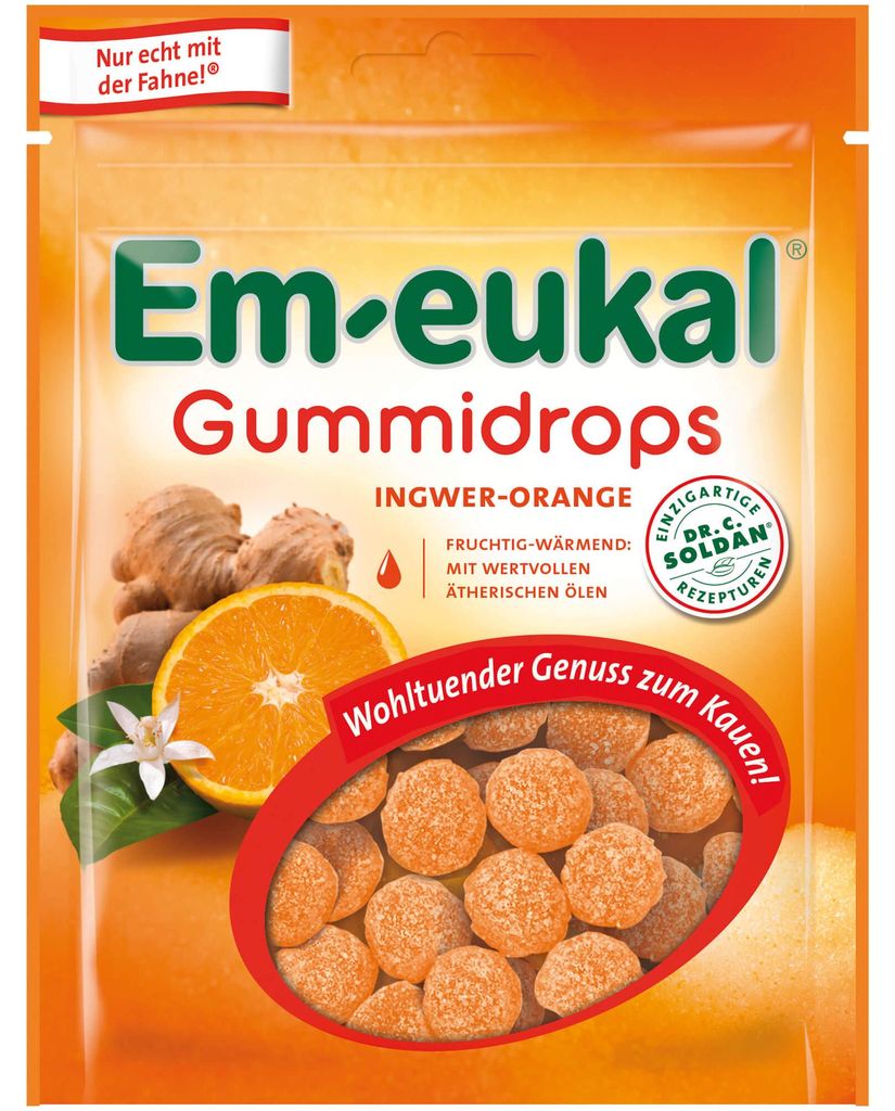 Em eukal Gummidrops Ingwer Orange mit feiner Zuckerkruste Produktbild 