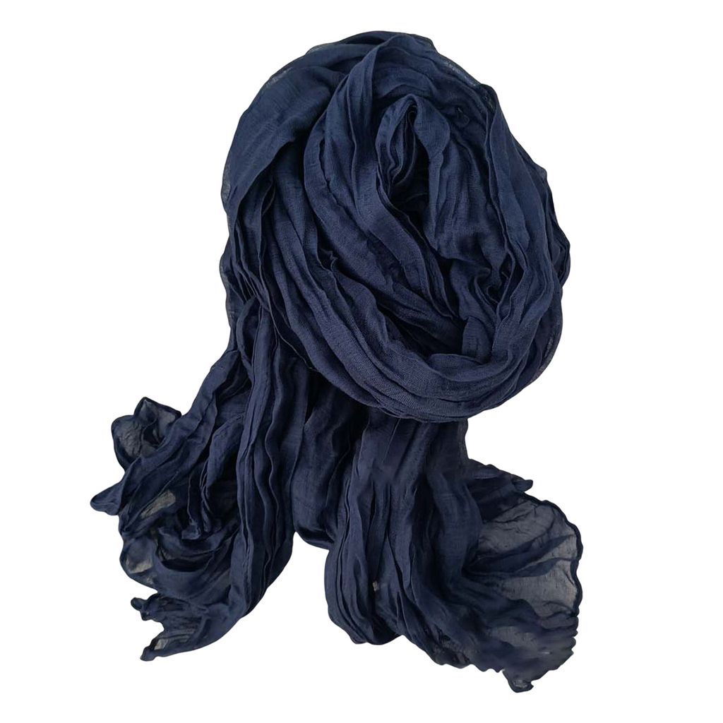 Damenschal, einfarbig, plissiert, langer Schal, Retro, Herbst/Winter, warm, langer Schal, weich, Vintage-inspirierter Schal