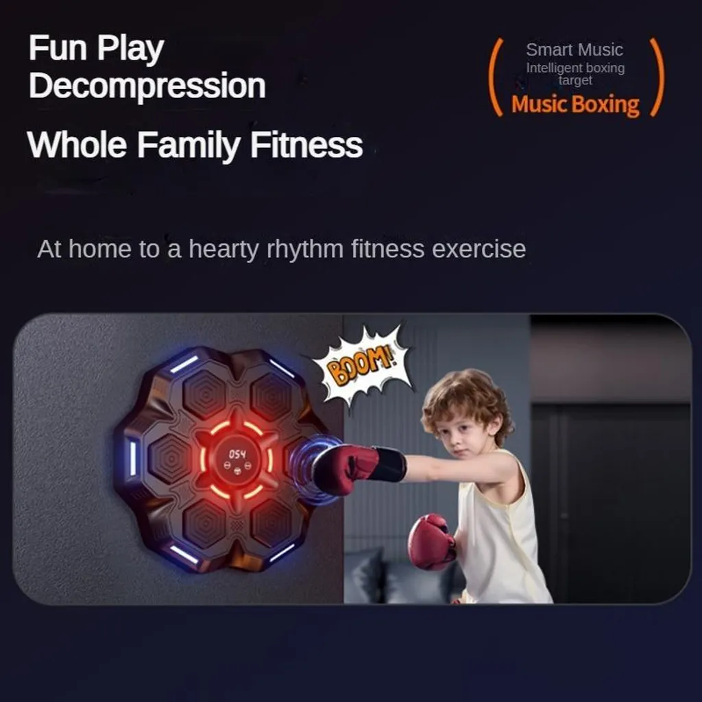 Machine de Boxe Murale Musicale Bluetooth avec Cibles Lumineuses LED - 3
