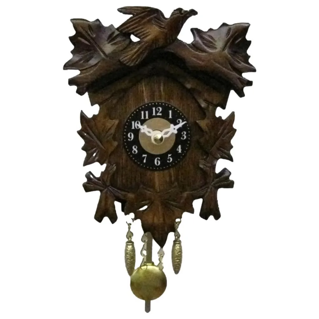 Pendule murale à quartz style coucou traditionnel pour salon et bureau