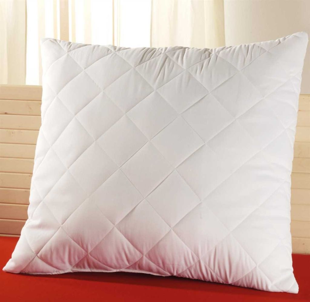 Hochwertiges Kopfkissen in 80x80cm ( Synthetikfaser-Füllung ) Aloe-Vera veredelter Bezug, Hausstauballergiker geeignet, atmungsaktiv