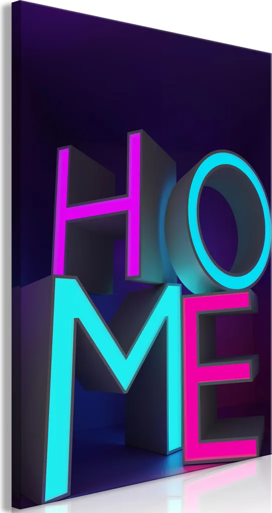 Quadro Moderno Home Neon 80x120 - Stampa TNT Alta Definizione