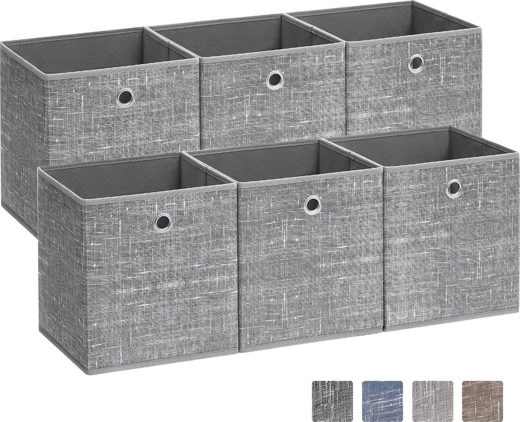 SONGMICS Aufbewahrungsbox, 6er Set, Ordnungsboxen aus Produktbild 