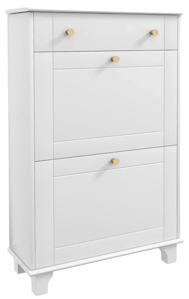 Étagère à chaussures blanche 60 x 23,5 x 98,5 cm pour 8 paires de souliers