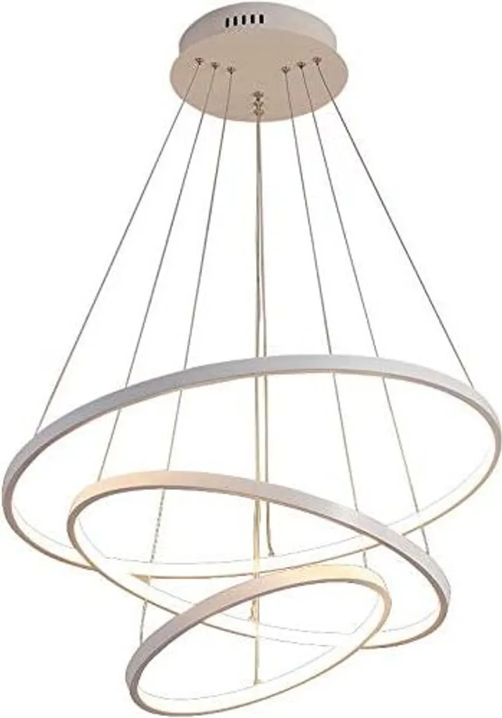 Lampada Sospensione LED 3 Anelli 108W Nera Dimmerabile 80cm Telecomando - 13