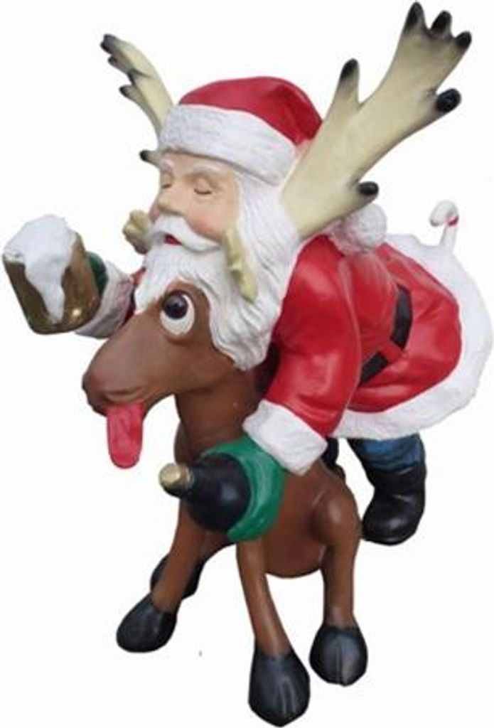 Weichnachten Rudolf Renntier Figur Statue Weihnachtsmann Figuren Dekoration Neu