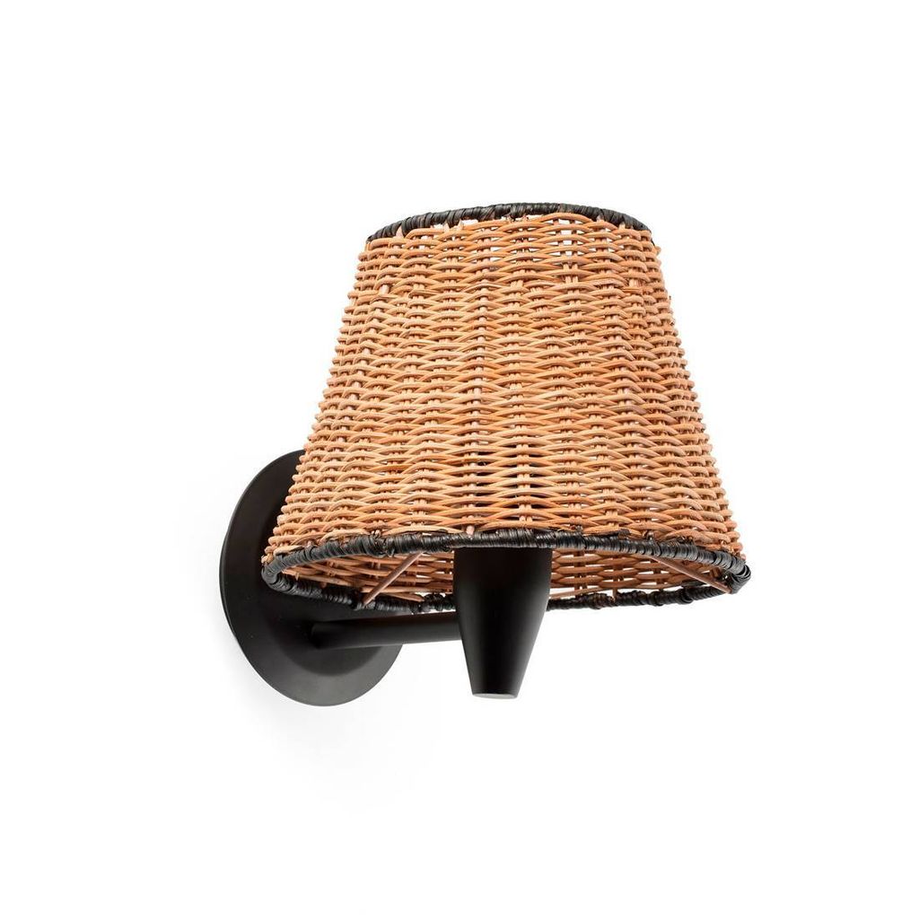 Wandleuchte innen schwarz/rattan SAMBA 64307-71