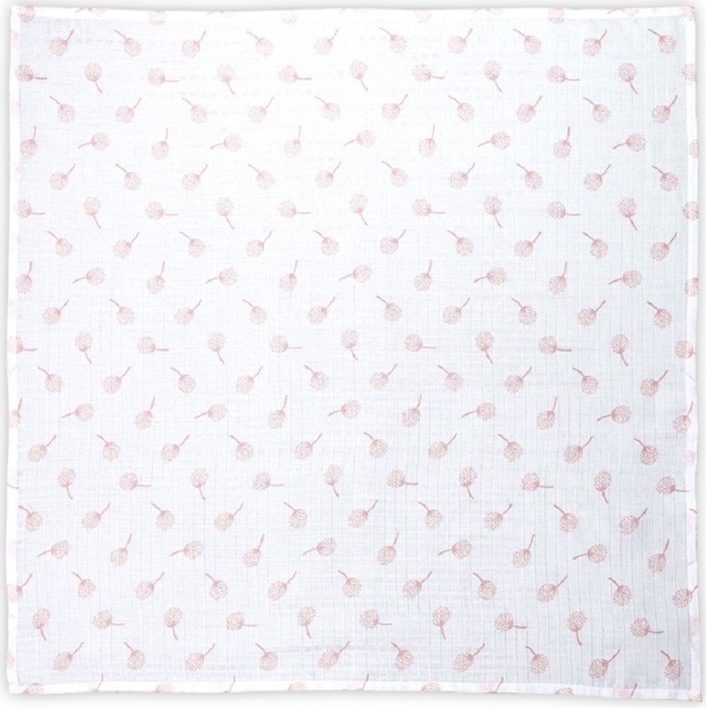 Lorelli Wickeldecke, Babydecke Musselin Baumwolle, Gre 80 x 80 cm, ab Geburt rosa Blumen
