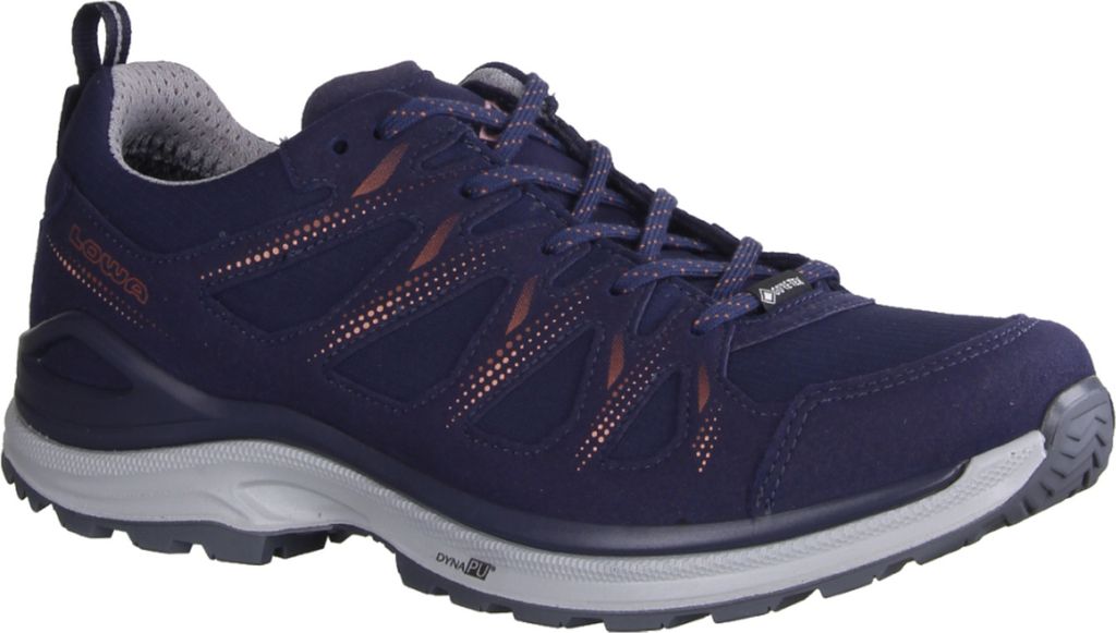 A single blue LOWA Innox Evo 2 GTX shoe is shown against a white background.