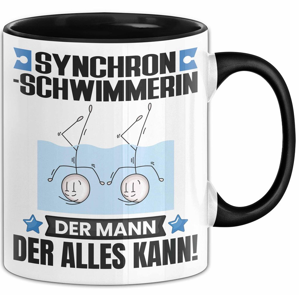 Synchronschwimmerin Tasse Geschenk für Synchronschwimmerin Der Mann Der Alles Kann Geschenkidee zum Geburtstag (Schwarz)