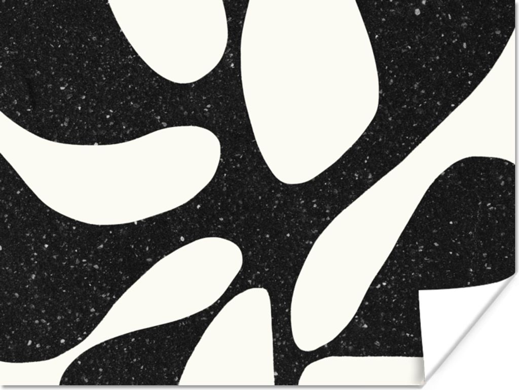 MuchoWow Poster Pflanze - Schwarz - Minimalismus 80x60 cm - Kunst für zu Hause