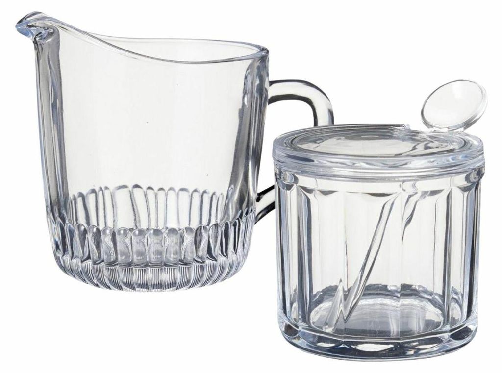 HOWHOMELY | Zuckerdose - Milchkanne - 3er Set - aus Glas - mit Löffel - für Kaffee - Praktisch