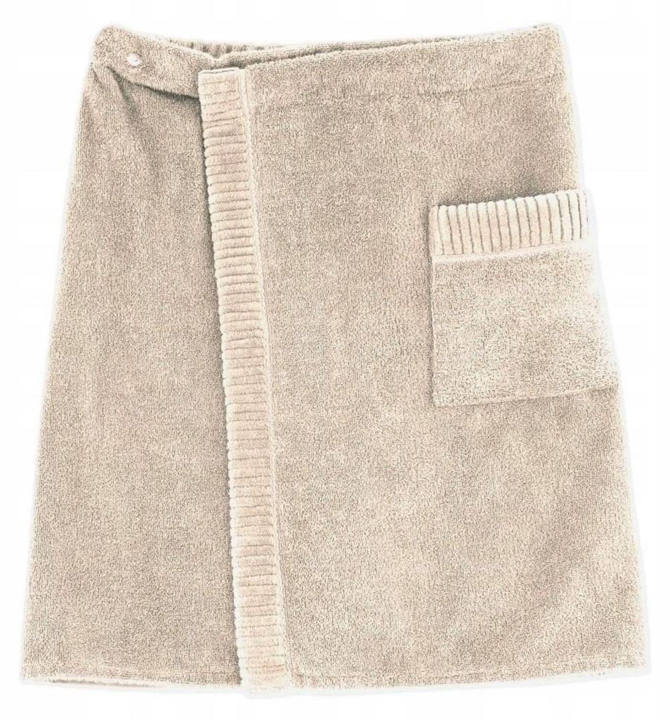 Kilt für die Sauna - für Männer - 100% Baumwolle - beige - 70x171 cm - Bademantel Kilt