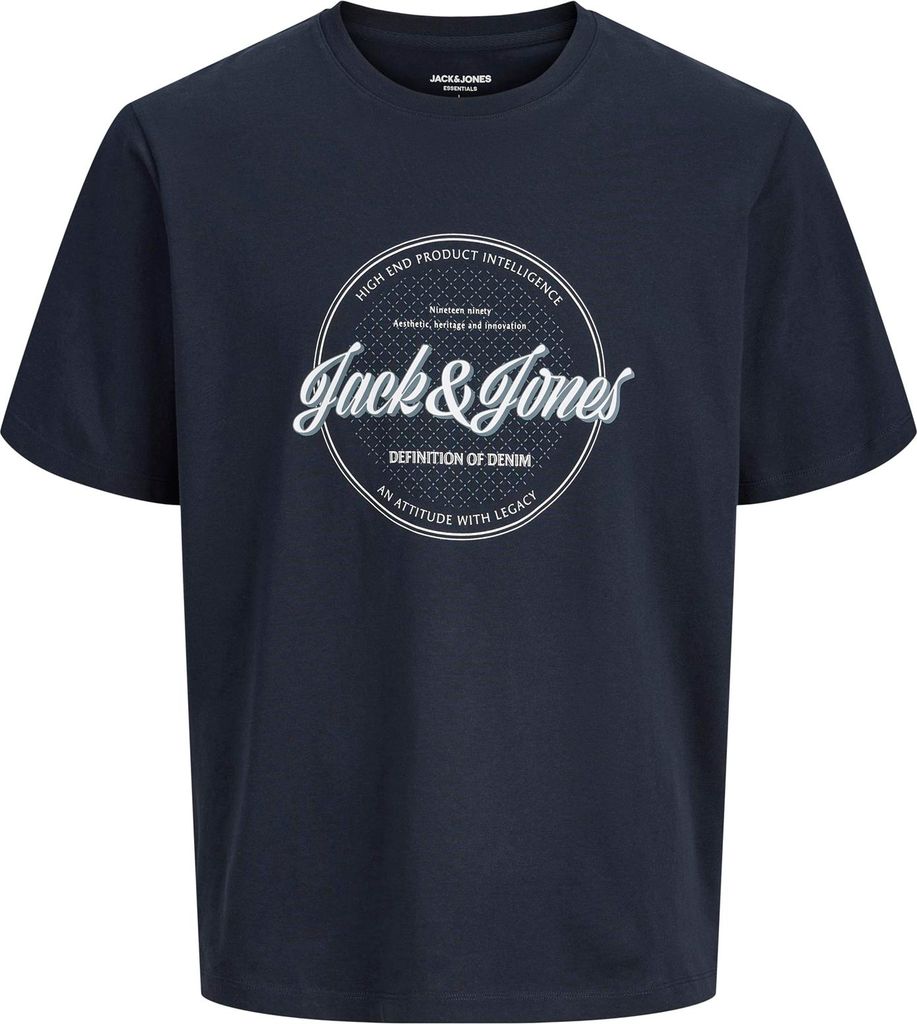 Jack&Jones Übergröße T-Shirt navy Logoprint JJEDOVER