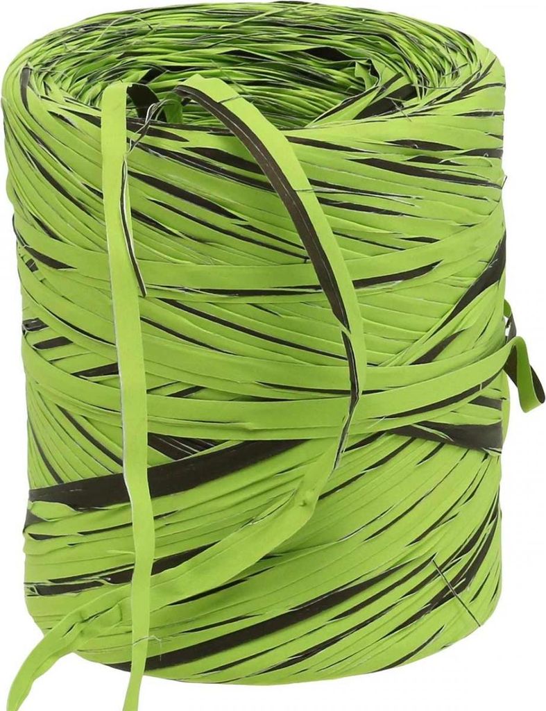 Raffia-Band Grün Braun Poly Bast 200m Geschenkband Dekoband Ostern Frühling