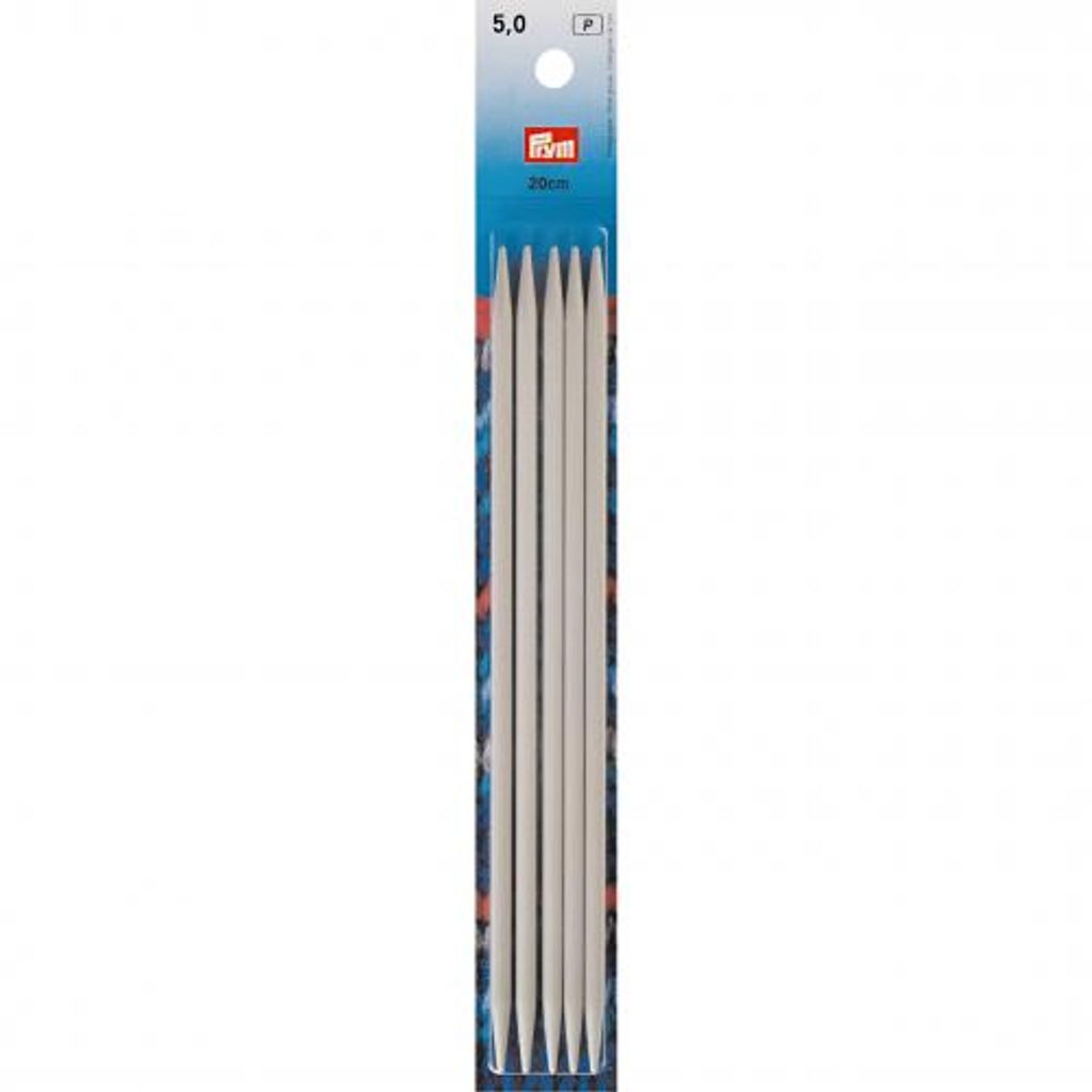 PRYM Strumpfstricknadeln, Aluminium, Länge: 20 cm, Ø 5,00 mm, grau