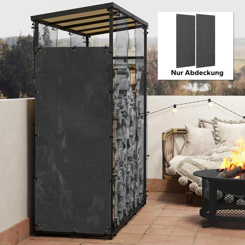 Housse de Protection Étanche pour Range-Bûches Extérieur 148 x 62 cm - 2