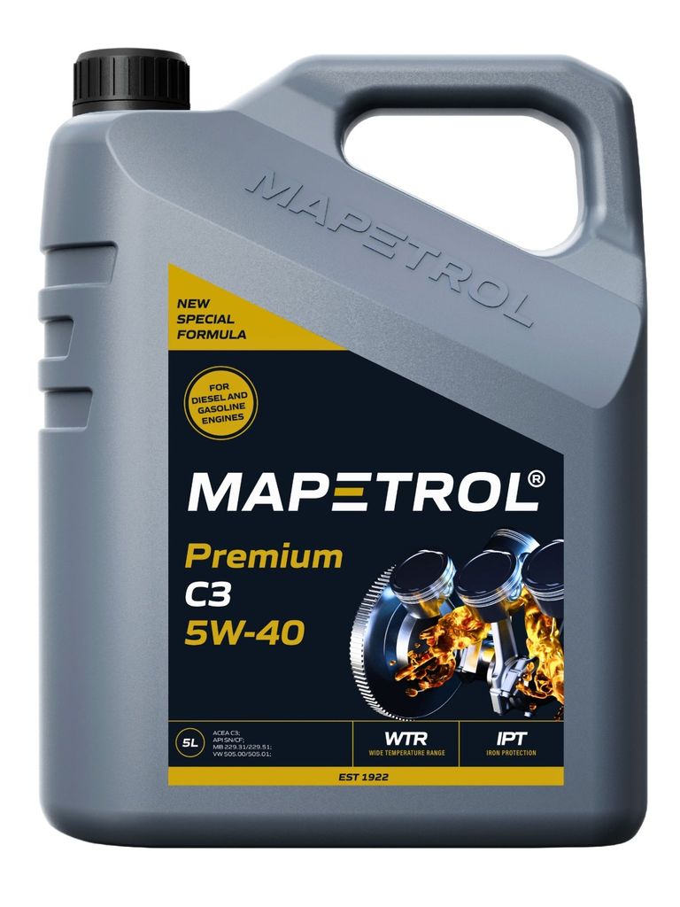MAPETROL Premium C3 für 5W-40 5 Liter Motoröl Motorenöl Vollsynthetisch 505 00 505 01 DEXOS 2 A40 RN0700 RN0710 RN17 WSS-M2C917-A 226.5 229.31 2...