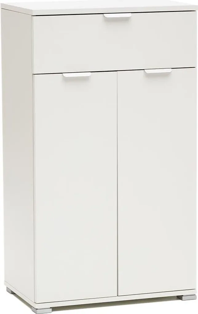 Meuble de rangement blanc compact 85 cm pour optimiser les petits espaces