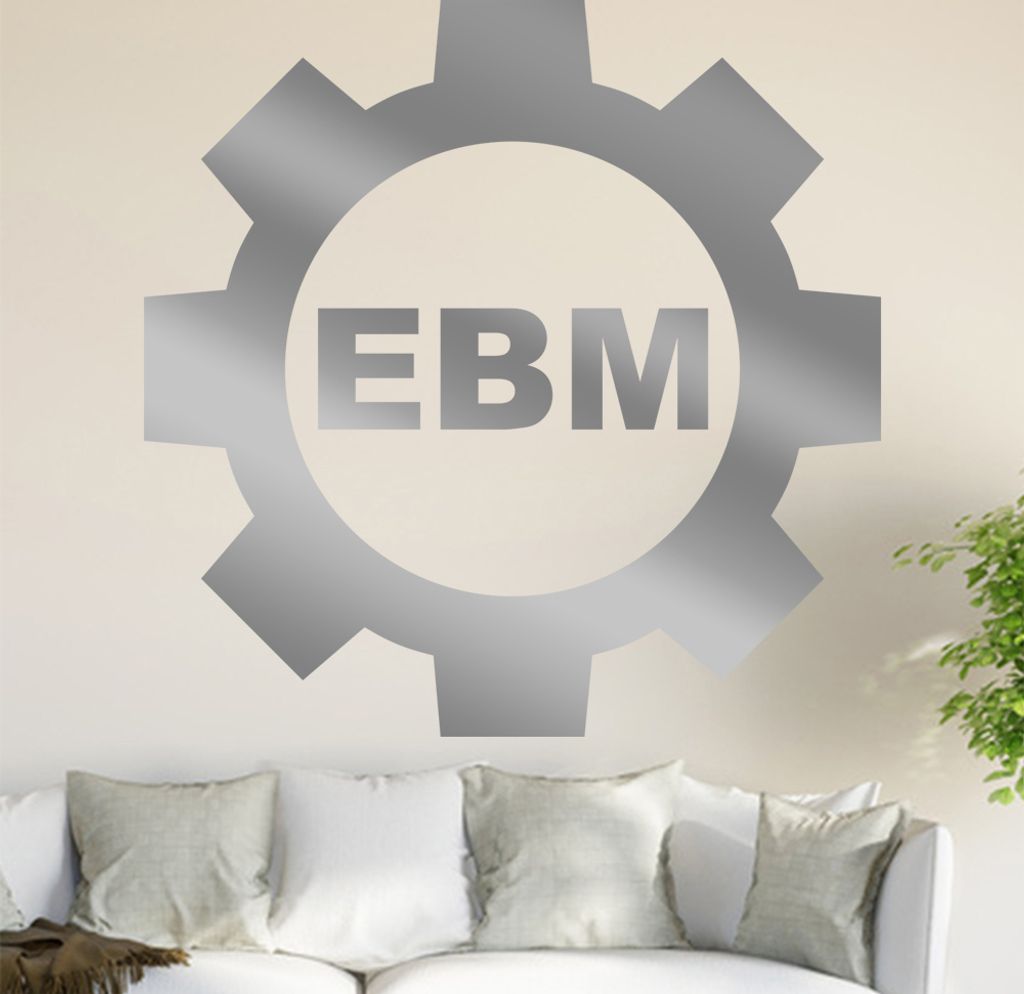 EBM - Electronic Body Music Wandtattoo in 6 Größen - Wandaufkleber Wall Sticker - Dekoration, Küche, Wohnzimmer, Schlafzimmer, Badezimmer