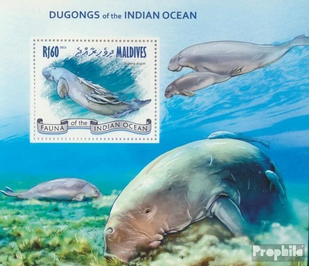 Briefmarken Malediven 2013 Mi Block 635 (kompl. Ausg.) postfrisch Dugongs