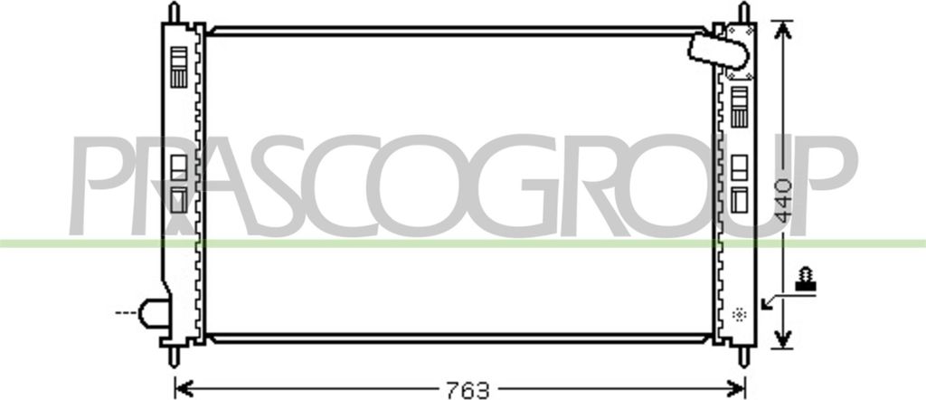 PRASCO CI802R001 Kühler Wasserkühler Motorkühler passend für PEUGEOT 4007 (VU, VV) 4008 SUV für CITROËN C-CROSSER (EP) für MITSUBISHI ASX (GAW)