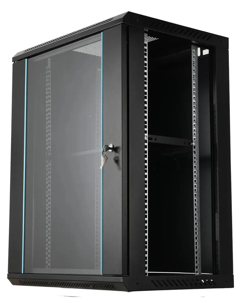 Baie de brassage 15U murale inox pour serveur et matériel informatique
