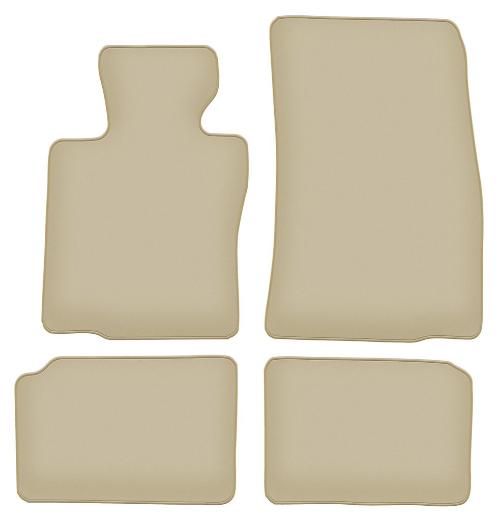 Velours-Fußmatten PREMIUM beige passend für Mini Paceman (2012-2016, Schrägheck) – mit Befestigungen – passgenau