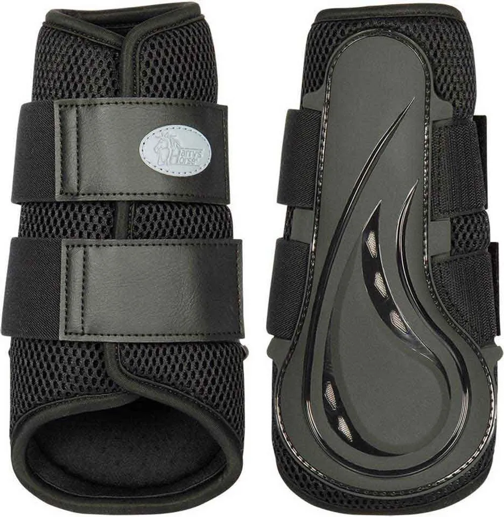 Protège-tendons Air Mesh Harry's Horse Noir XL pour chevaux de sport