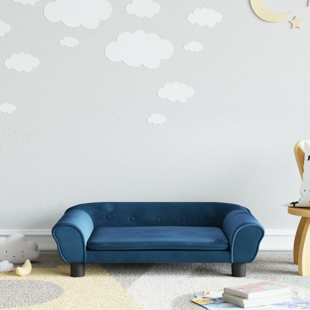 Ankonbej Kindersofa Blau 70x45x26 cm Samt