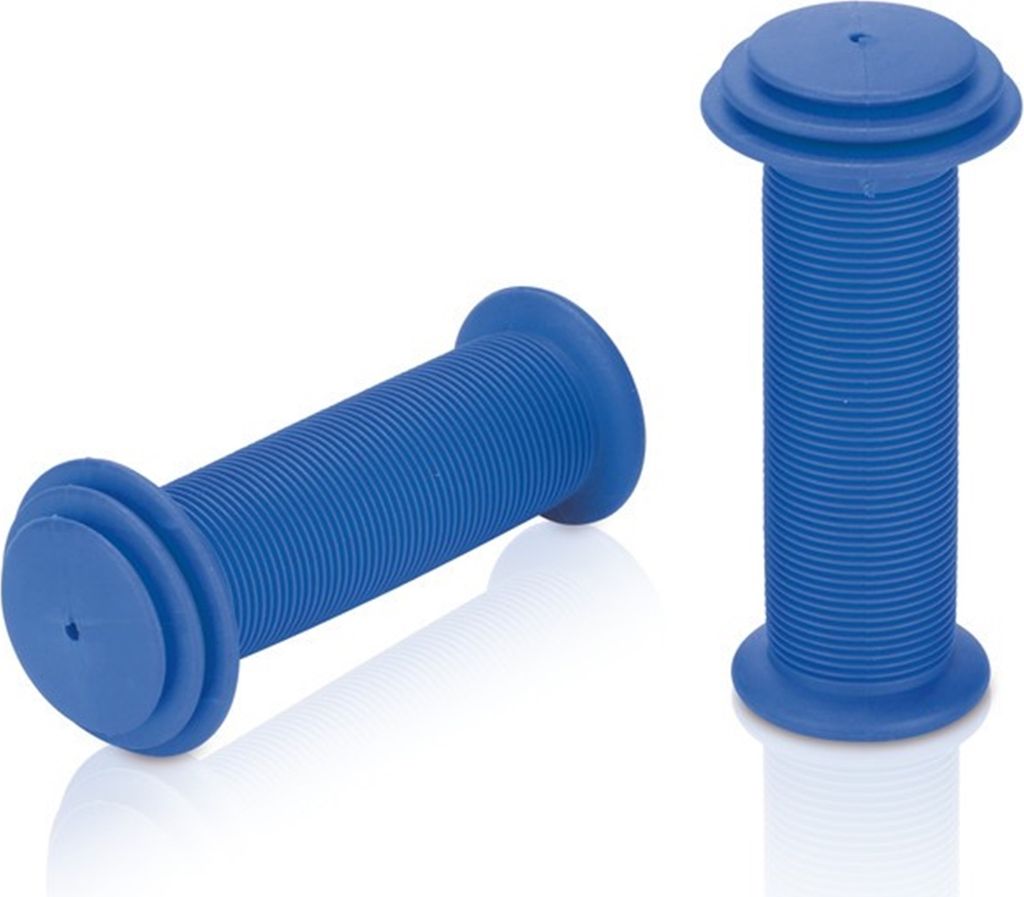 XLC GR-G18 Fahrradgriffe mit Prallschutz für Kinder, Lamellen, 100 mm, Ø 22 mm, blau (1 Paar)