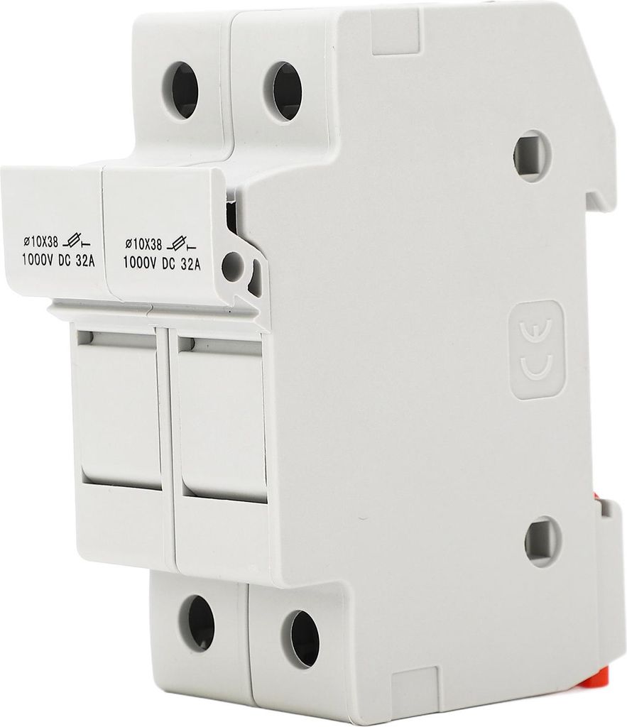 DC-Sicherungshalter, schnellschaltend, 2-polig, 32 A, 10 x 38 mm, Photovoltaik-Sicherungshalter mit 30-A-PV-Sicherungen, 1000 V DC