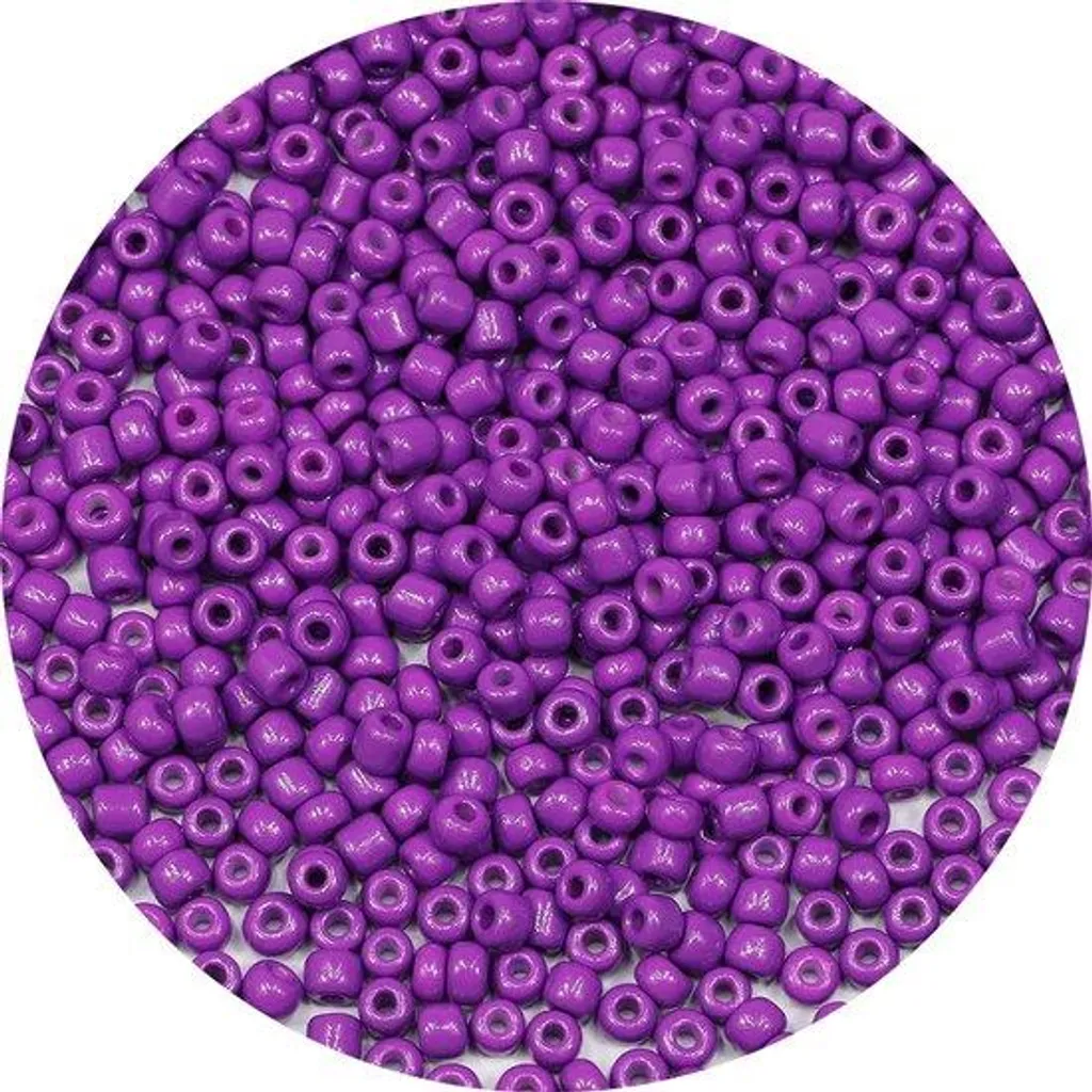 Perles en verre violettes 4mm 6/0 haute résistance éclat uni