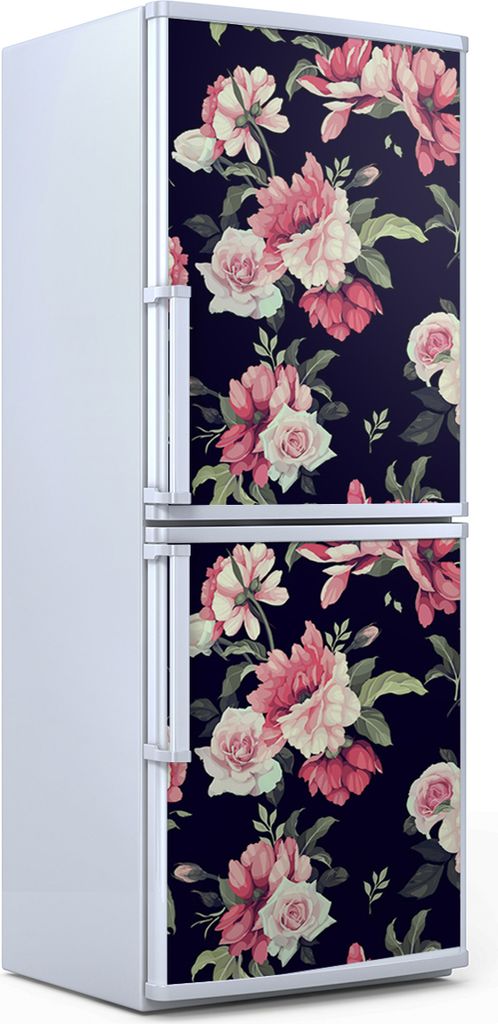 Kühlschrankdekoration 60x180 cm Aufkleber auf dem Kühlschrank - Blümchenmuster mit Blumen