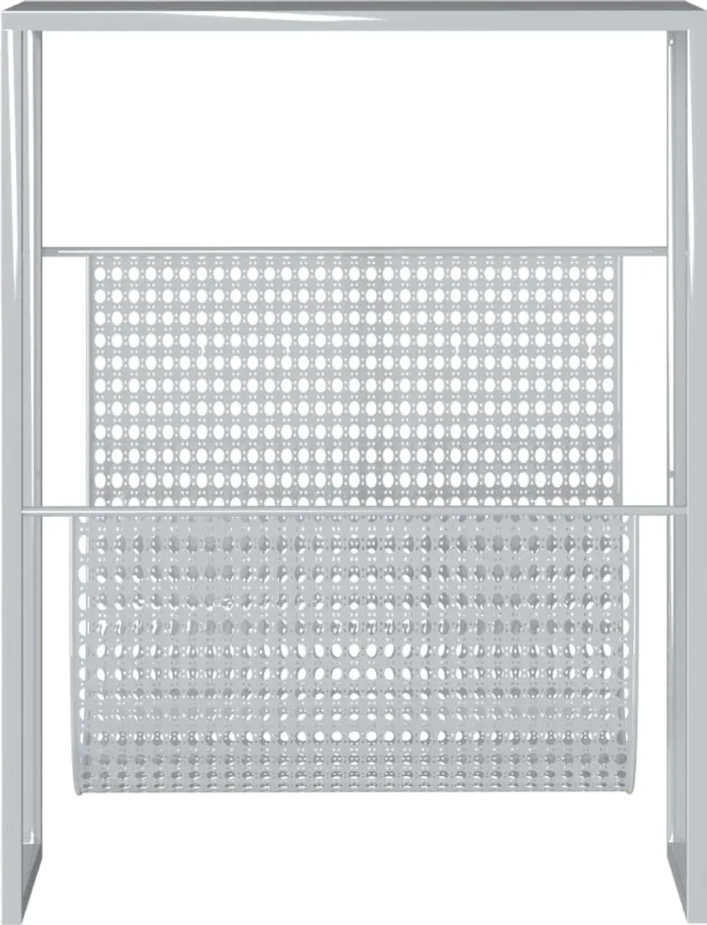 Portariviste Argento 35x15x45 cm Acciaio | Arredo Design Moderno - 3