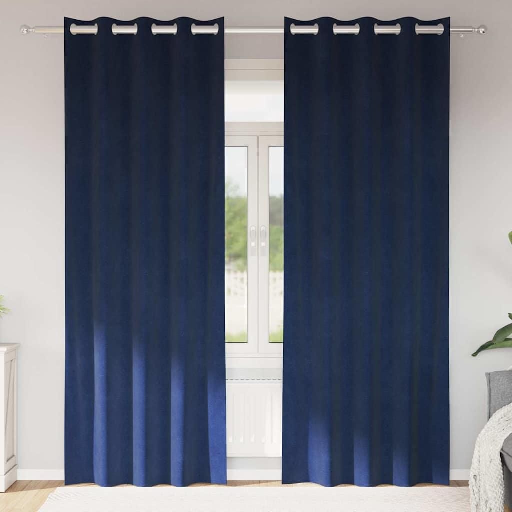 Verdunkelungsvorhänge 2 pcs Dunkelblau 140 x 245 cm Samt