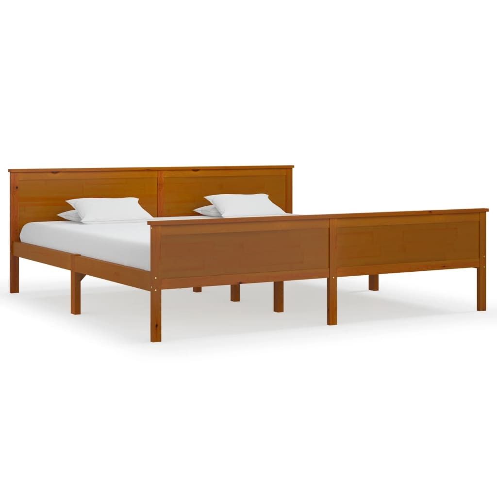 Massivholzbett Honigbraun Kiefernholz 200x200 cm Produktbild 