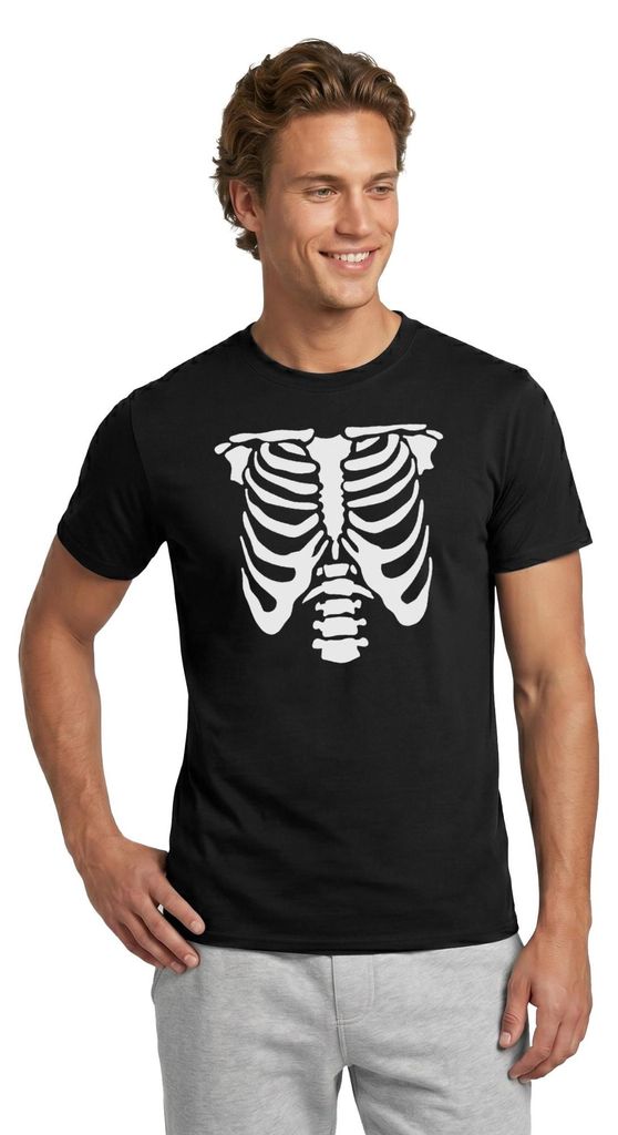 Spreadshirt Halloween Skelett Kostüm Männer T-Shirt, XL, Schwarz